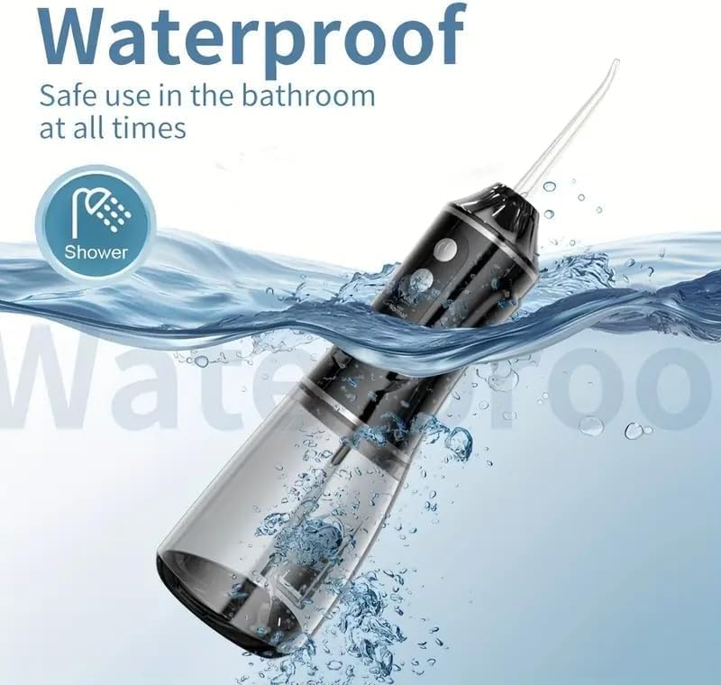 Επαναφορτιζόμενη Συσκευή Καθαρισμού Δοντιών με Πίεση Νερού 380ml & 4 Ακροφύσια Επαναφορτιζόμενη Συσκευή Καθαρισμού Δοντιών με Πίεση Νερού 380ml & 4 Ακροφύσια