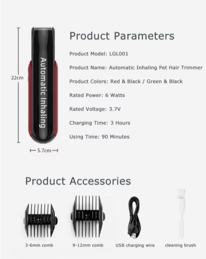 Επαναφορτιζόμενη Ηλεκτρική USB Κουρευτική Μηχανή για Κατοικίδια με Λειτουργία Αναρρόφησης Τριχών Επαναφορτιζόμενη Ηλεκτρική USB Κουρευτική Μηχανή για Κατοικίδια με Λειτουργία Αναρρόφησης Τριχών