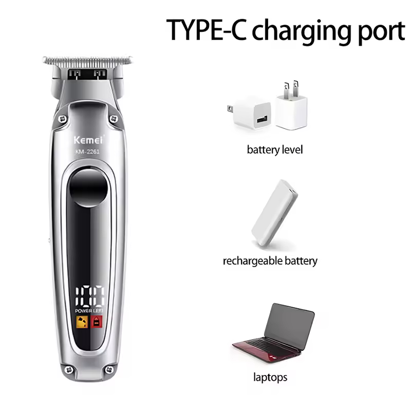 Επαναφορτιζόμενη USB Κουρευτική Μηχανή με Ανοξείδωτες Λεπίδες - Kemei Επαναφορτιζόμενη USB Κουρευτική Μηχανή με Ανοξείδωτες Λεπίδες - Kemei