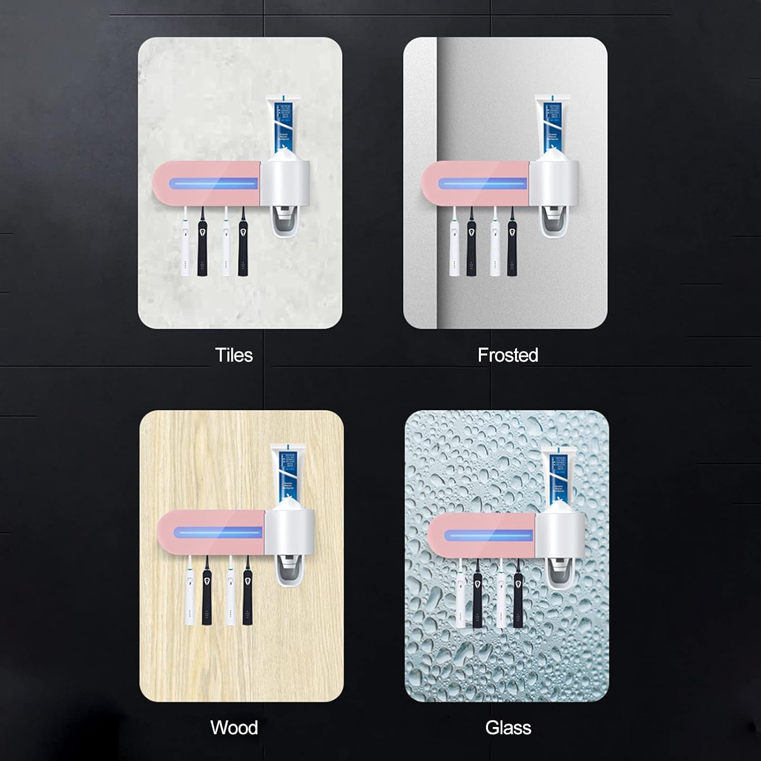 Επαναφορτιζόμενη Βάση Στήριξης Οδοντόβουρτσας 4 Θέσεων με Διανομέα Οδοντόκρεμας και UV Light Αποστείρωση Επαναφορτιζόμενη Βάση Στήριξης Οδοντόβουρτσας 4 Θέσεων με Διανομέα Οδοντόκρεμας και UV Light Αποστείρωση