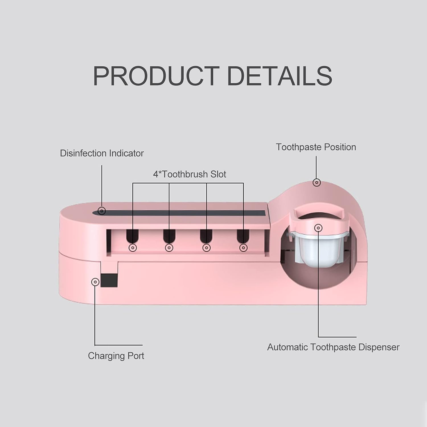 Επαναφορτιζόμενη Βάση Στήριξης Οδοντόβουρτσας 4 Θέσεων με Διανομέα Οδοντόκρεμας και UV Light Αποστείρωση Επαναφορτιζόμενη Βάση Στήριξης Οδοντόβουρτσας 4 Θέσεων με Διανομέα Οδοντόκρεμας και UV Light Αποστείρωση