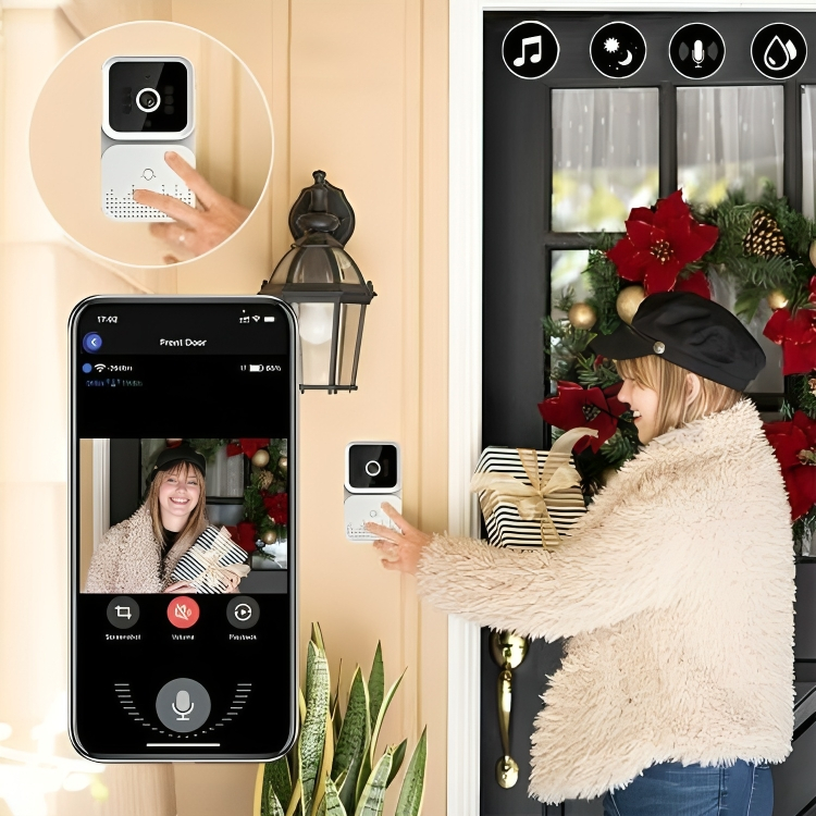 Επαναφορτιζόμενο Ασύρματο Κουδούνι - Θυροτηλέφωνο Wifi με Κάμερα Ασφαλείας - Mini Camera Doorbell Επαναφορτιζόμενο Ασύρματο Κουδούνι - Θυροτηλέφωνο Wifi με Κάμερα Ασφαλείας - Mini Camera Doorbell