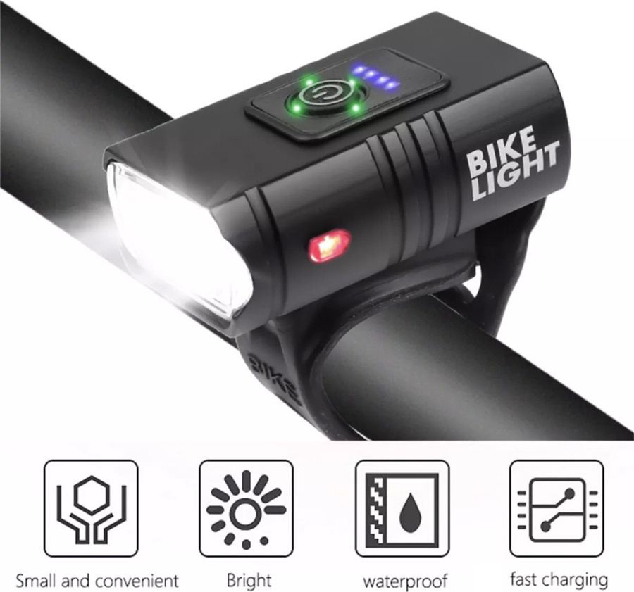 Επαναφορτιζόμενο Εμπρόσθιο Φως Ποδηλάτου 800LM, Εμβέλεια 100m & IP44 Επαναφορτιζόμενο Εμπρόσθιο Φως Ποδηλάτου 800LM, Εμβέλεια 100m & IP44