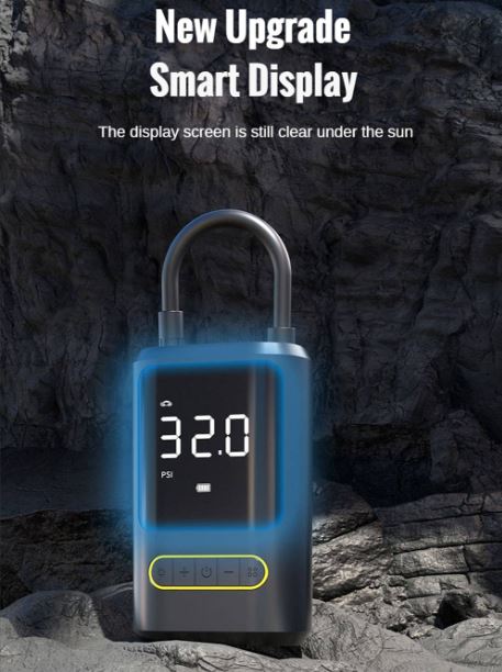 Φορητό Κομπρεσέρ Αέρα Μπαταρίας 150PSI με Οθόνη LCD Φορητό Κομπρεσέρ Αέρα Μπαταρίας 150PSI με Οθόνη LCD