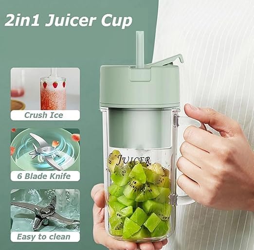 Επαναφορτιζόμενο Φορητό Μπλέντερ - Ποτήρι με Καλαμάκι και USB - Arrango Επαναφορτιζόμενο Φορητό Μπλέντερ - Ποτήρι με Καλαμάκι και USB - Arrango