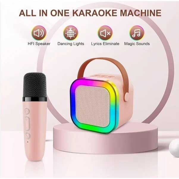 Επαναφορτιζόμενο Φορητό Σύστημα Karaoke Bluetooth με Ασύρματo Μικρόφωνo, και Φωτισμό LED RGB Arrango Επαναφορτιζόμενο Φορητό Σύστημα Karaoke Bluetooth με Ασύρματo Μικρόφωνo, και Φωτισμό LED RGB Arrango