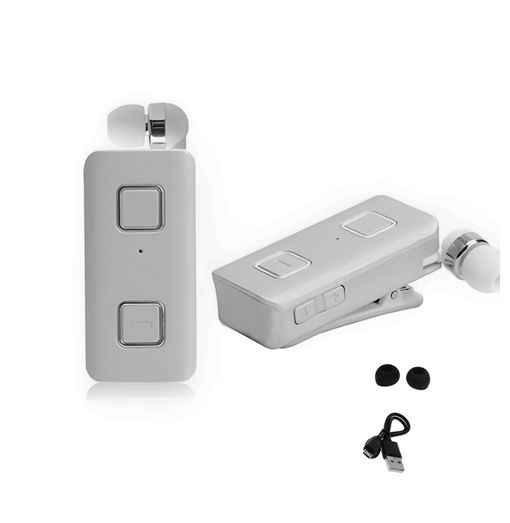 Επαναφορτιζόμενο HandsFree Ακουστικό Bluetooth Πέτου με Δόνηση & Ενσωματωμένο μικρόφωνο, Ανασυρόμενο Ακουστικό Clip Ασημί Επαναφορτιζόμενο HandsFree Ακουστικό Bluetooth Πέτου με Δόνηση & Ενσωματωμένο μικρόφωνο, Ανασυρόμενο Ακουστικό Clip Ασημί