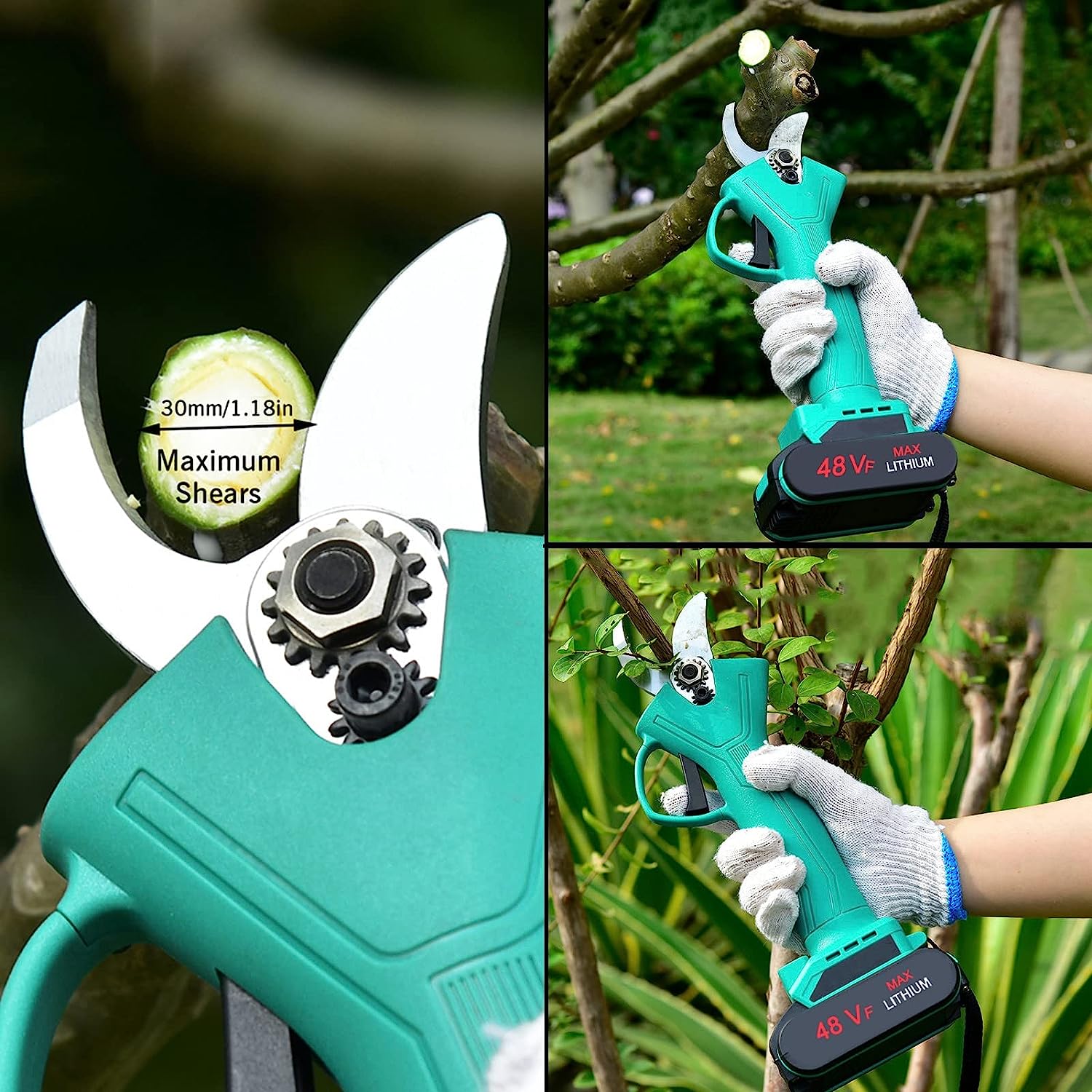 Επαναφορτιζόμενο Ηλεκτρικό Ψαλίδι Κλαδέματος Μπαταρίας 48V με Μέγιστη Διάμετρο Κοπής 25mm Επαναφορτιζόμενο Ηλεκτρικό Ψαλίδι Κλαδέματος Μπαταρίας 48V με Μέγιστη Διάμετρο Κοπής 25mm