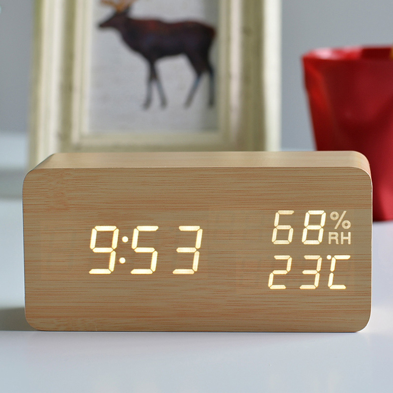 Επαναφορτιζόμενο Ηλεκτρονικό LED USB Ξύλινο Ρολόι, Ξυπνητήρι, Θερμόμετρο - LED Wooden Clock Μπεζ Επαναφορτιζόμενο Ηλεκτρονικό LED USB Ξύλινο Ρολόι, Ξυπνητήρι, Θερμόμετρο - LED Wooden Clock Μπεζ