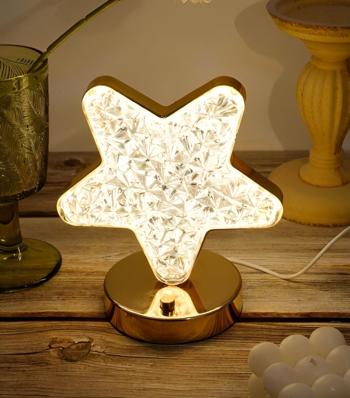 Επαναφορτιζόμενο LED Διακοσμητικό Φωτιστικό Αστέρι με Εφέ Κρυστάλλου Επαναφορτιζόμενο LED Διακοσμητικό Φωτιστικό Αστέρι με Εφέ Κρυστάλλου