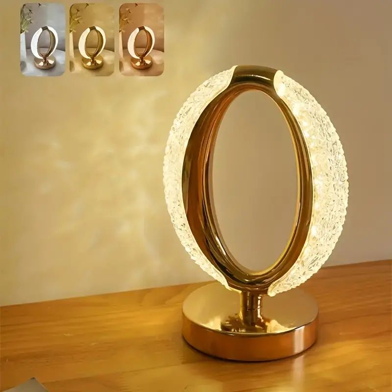 Επαναφορτιζόμενο LED Διακοσμητικό Όμικρον Φωτιστικό με Εφέ Κρυστάλλου 15x10x17 Επαναφορτιζόμενο LED Διακοσμητικό Όμικρον Φωτιστικό με Εφέ Κρυστάλλου 15x10x17