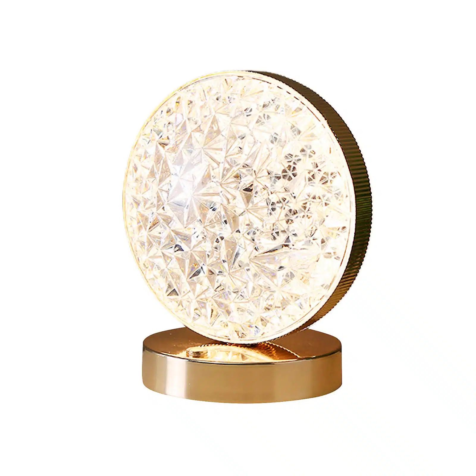 Επαναφορτιζόμενο LED Διακοσμητικό Στρογγυλό Φωτιστικό με Εφέ Κρυστάλλου 15x10x17 Επαναφορτιζόμενο LED Διακοσμητικό Στρογγυλό Φωτιστικό με Εφέ Κρυστάλλου 15x10x17