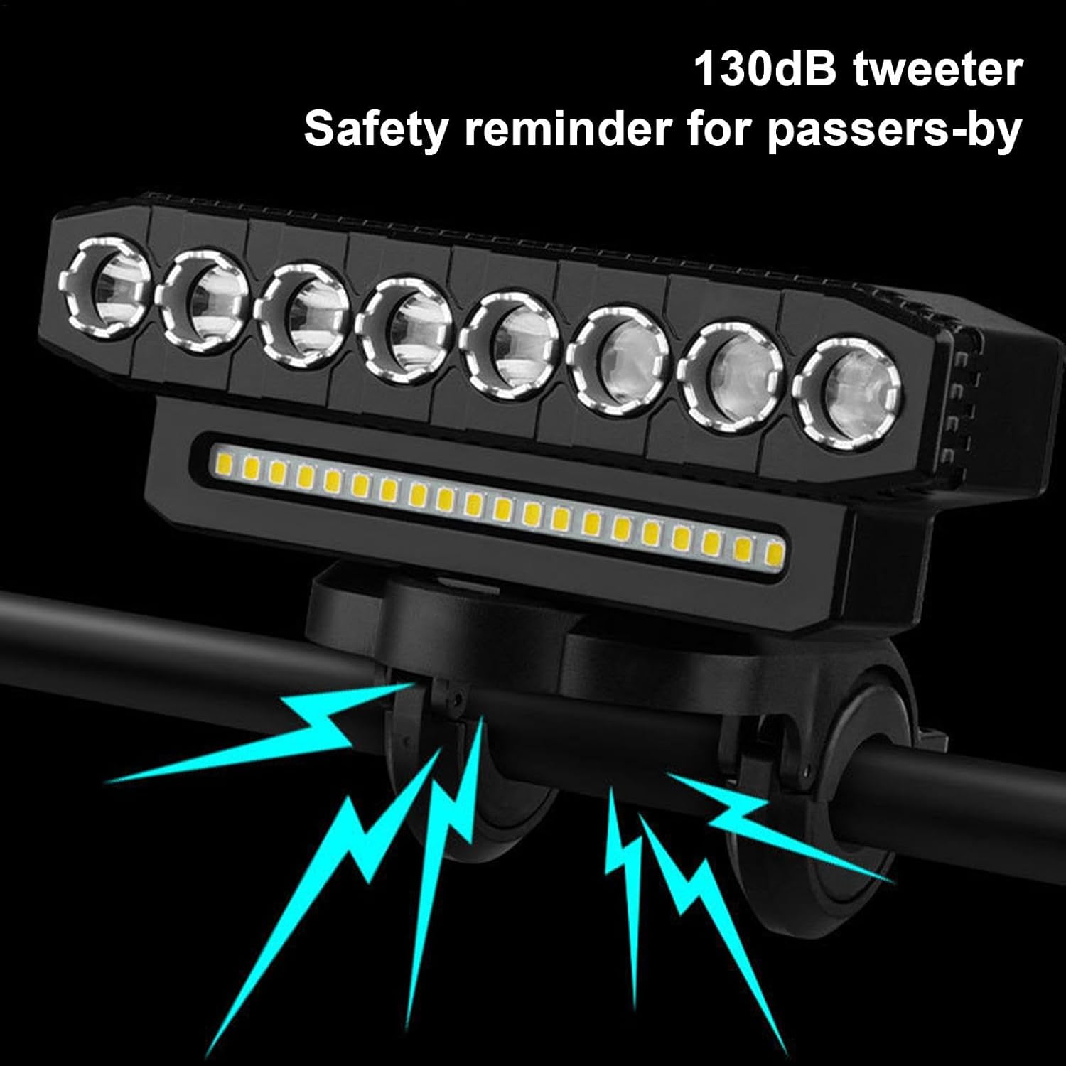 Επαναφορτιζόμενο Μπροστινό Φως Ποδηλάτου LED με Κόρνα – Αδιάβροχο, Υψηλής Φωτεινότητας με 6 Λειτουργίες Επαναφορτιζόμενο Μπροστινό Φως Ποδηλάτου LED με Κόρνα – Αδιάβροχο, Υψηλής Φωτεινότητας με 6 Λειτουργίες