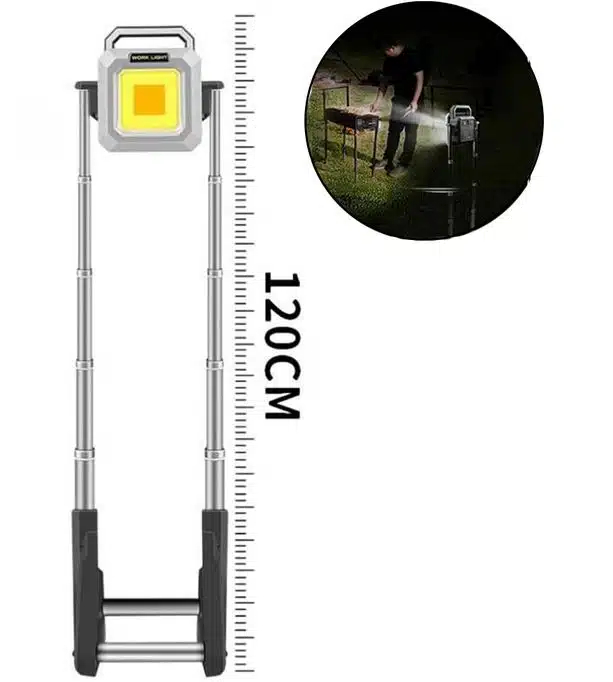 Επαναφορτιζόμενος Αδιάβροχος Τηλεσκοπικός Προβολέας Εργασίας με Περιστροφή 360° και Ρυθμιζόμενο Φως 128LED σε Θερμό και Ψυχρό Λευκό Φωτισμό Επαναφορτιζόμενος Αδιάβροχος Τηλεσκοπικός Προβολέας Εργασίας με Περιστροφή 360° και Ρυθμιζόμενο Φως 128LED σε Θερμό και Ψυχρό Λευκό Φωτισμό