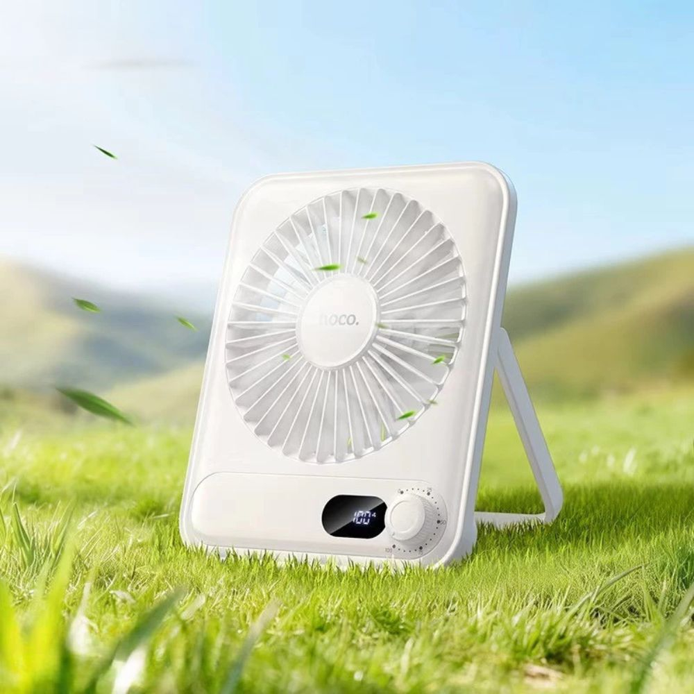 Επαναφορτιζόμενος Ανεμιστήρας Γραφείου Ultra Slim Αθόρυβος 2.5W με Οθόνη LED - HOCO Επαναφορτιζόμενος Ανεμιστήρας Γραφείου Ultra Slim Αθόρυβος 2.5W με Οθόνη LED - HOCO