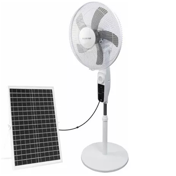Επαναφορτιζόμενος ανεμιστήρας δαπέδου με ηλιακό πάνελ και τηλεχειριστήριο 228F Solar Fan – λευκό Επαναφορτιζόμενος ανεμιστήρας δαπέδου με ηλιακό πάνελ και τηλεχειριστήριο 228F Solar Fan – λευκό