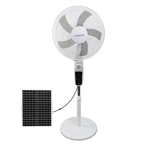 Επαναφορτιζόμενος ανεμιστήρας δαπέδου με ηλιακό πάνελ και τηλεχειριστήριο 228F Solar Fan – λευκό Επαναφορτιζόμενος ανεμιστήρας δαπέδου με ηλιακό πάνελ και τηλεχειριστήριο 228F Solar Fan – λευκό