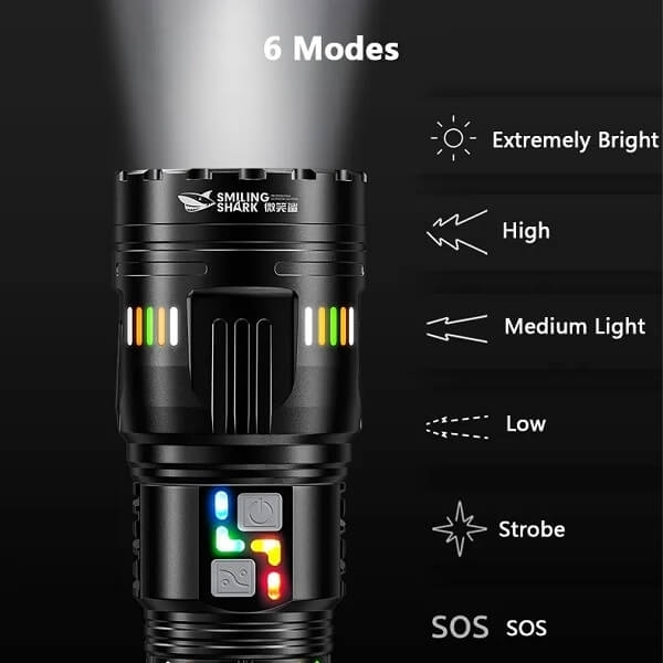 Επαναφορτιζόμενος Φακός LED Αδιάβροχος IP67 με Μέγιστη Φωτεινότητα 40000lm και Λειτουργία Strobe X-Balog Επαναφορτιζόμενος Φακός LED Αδιάβροχος IP67 με Μέγιστη Φωτεινότητα 40000lm και Λειτουργία Strobe X-Balog