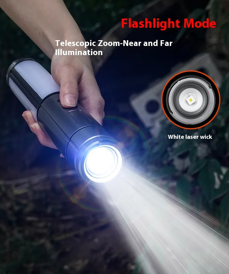Επαναφορτιζόμενος Φορητός Τηλεσκοπικός Προβολέας LED 3 σε 1 Επαναφορτιζόμενος Φορητός Τηλεσκοπικός Προβολέας LED 3 σε 1