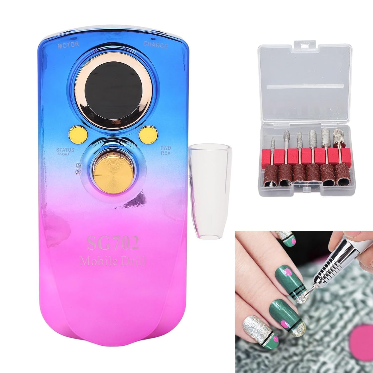 Επαναφορτιζόμενος Φορητός Τροχός Νυχιών 35000rpm Επαναφορτιζόμενος Φορητός Τροχός Νυχιών 35000rpm