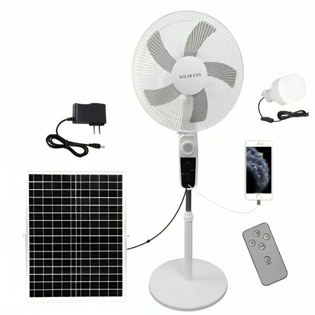 Επαναφορτιζόμενος Ηλιακός Ανεμιστήρας 40cm - Με Ηλιακό Πάνελ, Θύρα Φόρτισης USB, Τηλεχειριστήριο και Λάμπα LED Επαναφορτιζόμενος Ηλιακός Ανεμιστήρας 40cm - Με Ηλιακό Πάνελ, Θύρα Φόρτισης USB, Τηλεχειριστήριο και Λάμπα LED