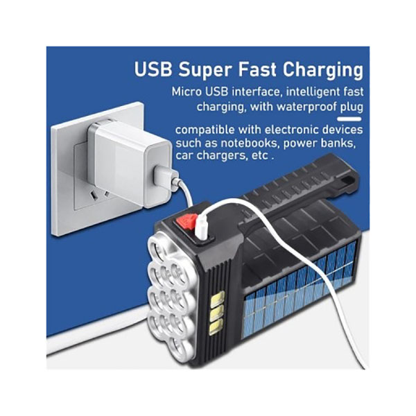 Ηλιακός Φακός LED COB 4 Λειτουργιών ABZ1008 11LED+3COB Ηλιακός Φακός LED COB 4 Λειτουργιών ABZ1008 11LED+3COB