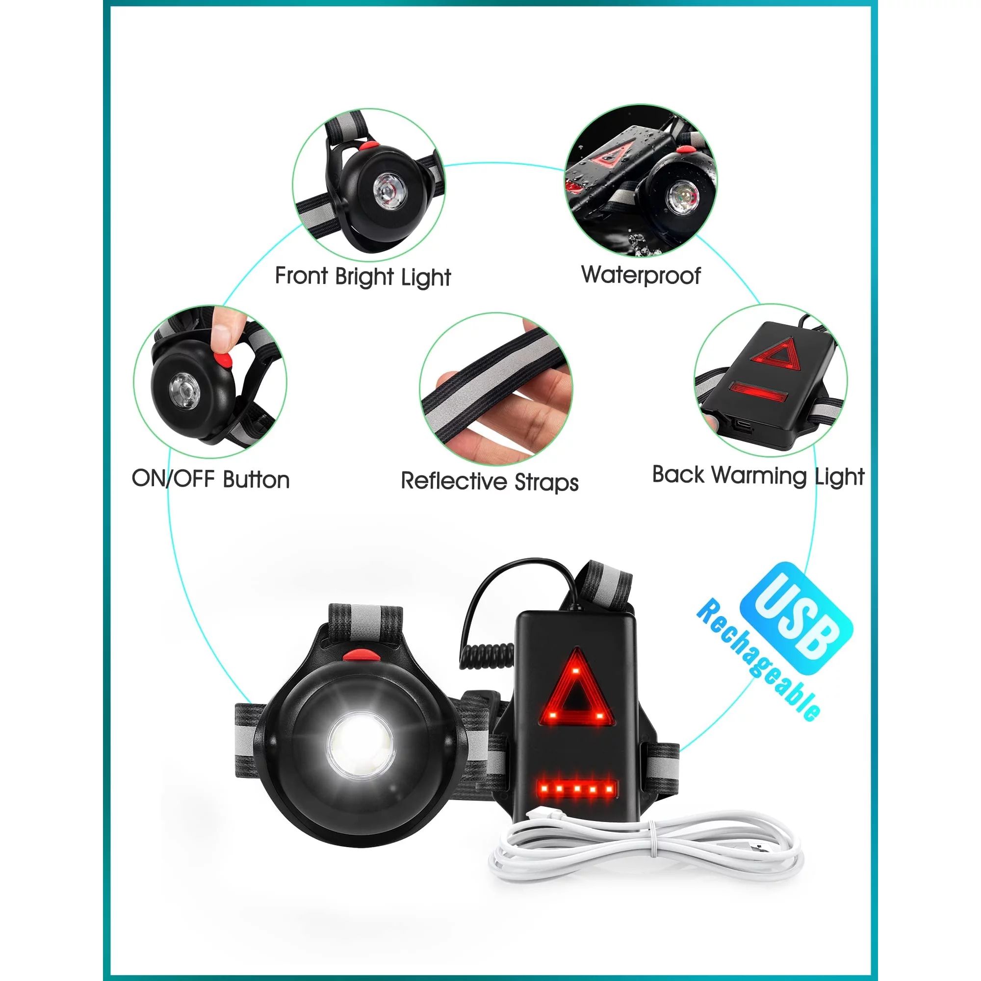 Επαναφορτιζόμενος LED Φακός Στήθους για Τρέξιμο 250Lm με 4 Λειτουργίες Φωτισμού Επαναφορτιζόμενος LED Φακός Στήθους για Τρέξιμο 250Lm με 4 Λειτουργίες Φωτισμού