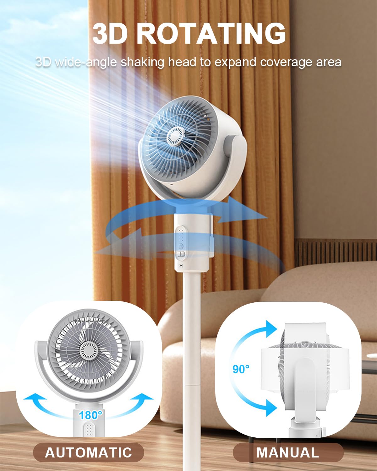 Επαναφορτιζόμενος Πτυσσόμενος Ανεμιστήρας Ορθοστάτης με Τηλεχειριστήριο & 5 Ταχύτητες - Arrango Επαναφορτιζόμενος Πτυσσόμενος Ανεμιστήρας Ορθοστάτης με Τηλεχειριστήριο & 5 Ταχύτητες - Arrango