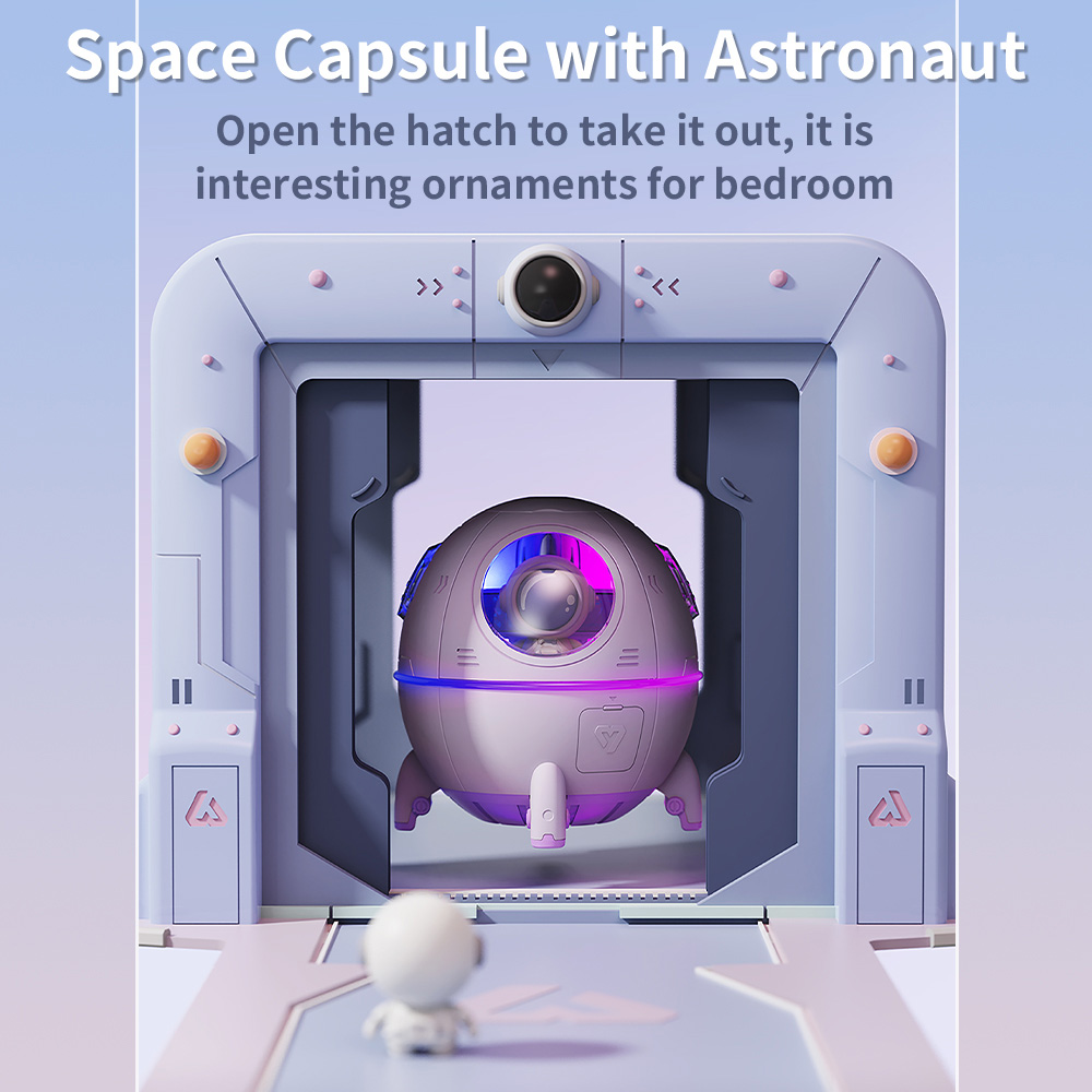 Επαναφορτιζόμενος Υγραντήρας Υπερήχων - Συσκευή Αρωματοθεραπείας & LED RGB Φωτάκι Νυκτός 220ml σε Σχήμα Διαστημικής Κάψουλας με Αστροναύτη Επαναφορτιζόμενος Υγραντήρας Υπερήχων - Συσκευή Αρωματοθεραπείας & LED RGB Φωτάκι Νυκτός 220ml σε Σχήμα Διαστημικής Κάψουλας με Αστροναύτη
