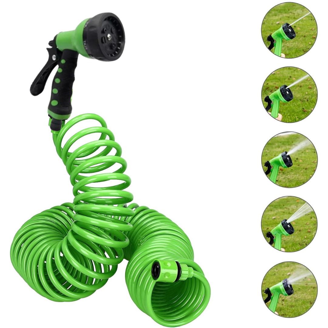 Επεκτεινόμενο Λάστιχο Κήπου Σπιράλ με Πιστόλι 7 Ρυθμίσεων 7.5m Επεκτεινόμενο Λάστιχο Κήπου Σπιράλ με Πιστόλι 7 Ρυθμίσεων 7.5m