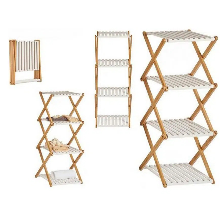 Επιδαπέδια Ραφιέρα - Παπουτσοθήκη από Bamboo με 4 Ράφια 33x25x67cm Επιδαπέδια Ραφιέρα - Παπουτσοθήκη από Bamboo με 4 Ράφια 33x25x67cm