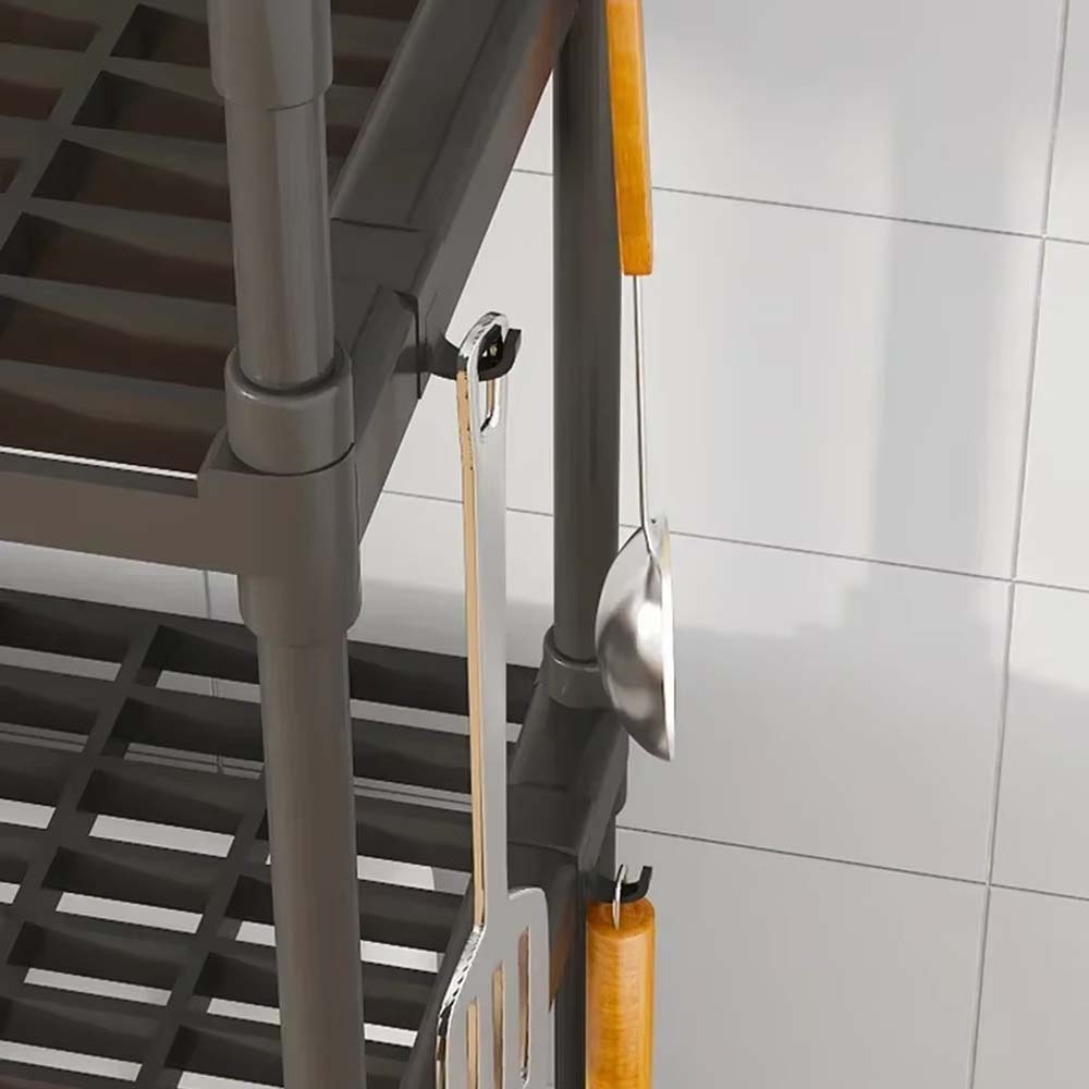 Επιδαπέδια Βάση Οργάνωσης Κουζίνας - Μπάνιου 4 Επιπέδων 48x26x113cm με Μεταλλικό Σκελετό και Γάντζους Μαύρη Επιδαπέδια Βάση Οργάνωσης Κουζίνας - Μπάνιου 4 Επιπέδων 48x26x113cm με Μεταλλικό Σκελετό και Γάντζους Μαύρη