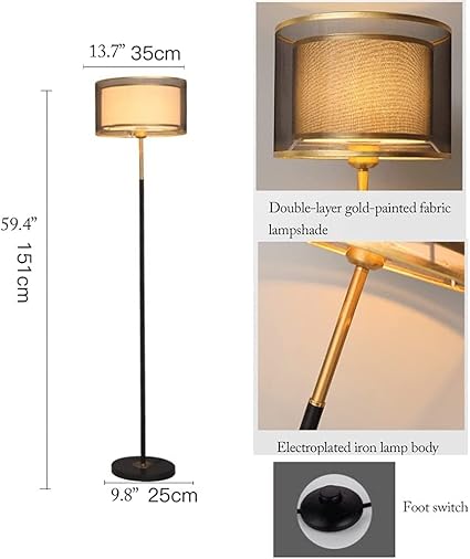 Επιδαπέδιο Φωτιστικό Μαύρο με Μαύρο Αμπαζούρ και Χρυσές Λεπτομέρειες – HomeTheory Επιδαπέδιο Φωτιστικό Μαύρο με Μαύρο Αμπαζούρ και Χρυσές Λεπτομέρειες – HomeTheory