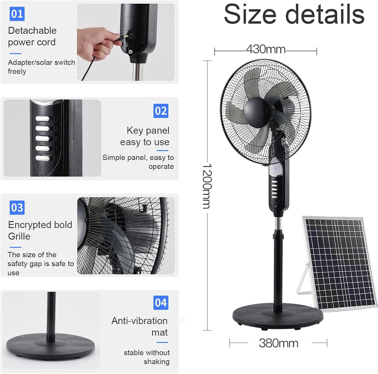 Επιδαπέδιος Ηλιακός Ανεμιστήρας 18W 3 Ταχυτήτων με Ηλιακό Πάνελ, Θύρα Φόρτισης USB και Φωτάκι LED - Γρήγορη Φόρτιση και Εξοικονόμηση Ενέργειας Επιδαπέδιος Ηλιακός Ανεμιστήρας 18W 3 Ταχυτήτων με Ηλιακό Πάνελ, Θύρα Φόρτισης USB και Φωτάκι LED - Γρήγορη Φόρτιση και Εξοικονόμηση Ενέργειας