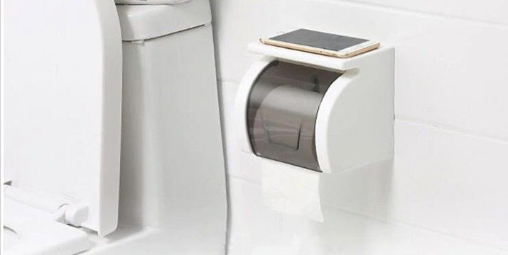 Επιτοίχια Λειτουργική Αδιάβροχη Αυτοκόλλητη Θήκη για το Χαρτί Τουαλέτας με Ράφι Τοποθέτησης Αντικειμένων – Λευκό Επιτοίχια Λειτουργική Αδιάβροχη Αυτοκόλλητη Θήκη για το Χαρτί Τουαλέτας με Ράφι Τοποθέτησης Αντικειμένων – Λευκό