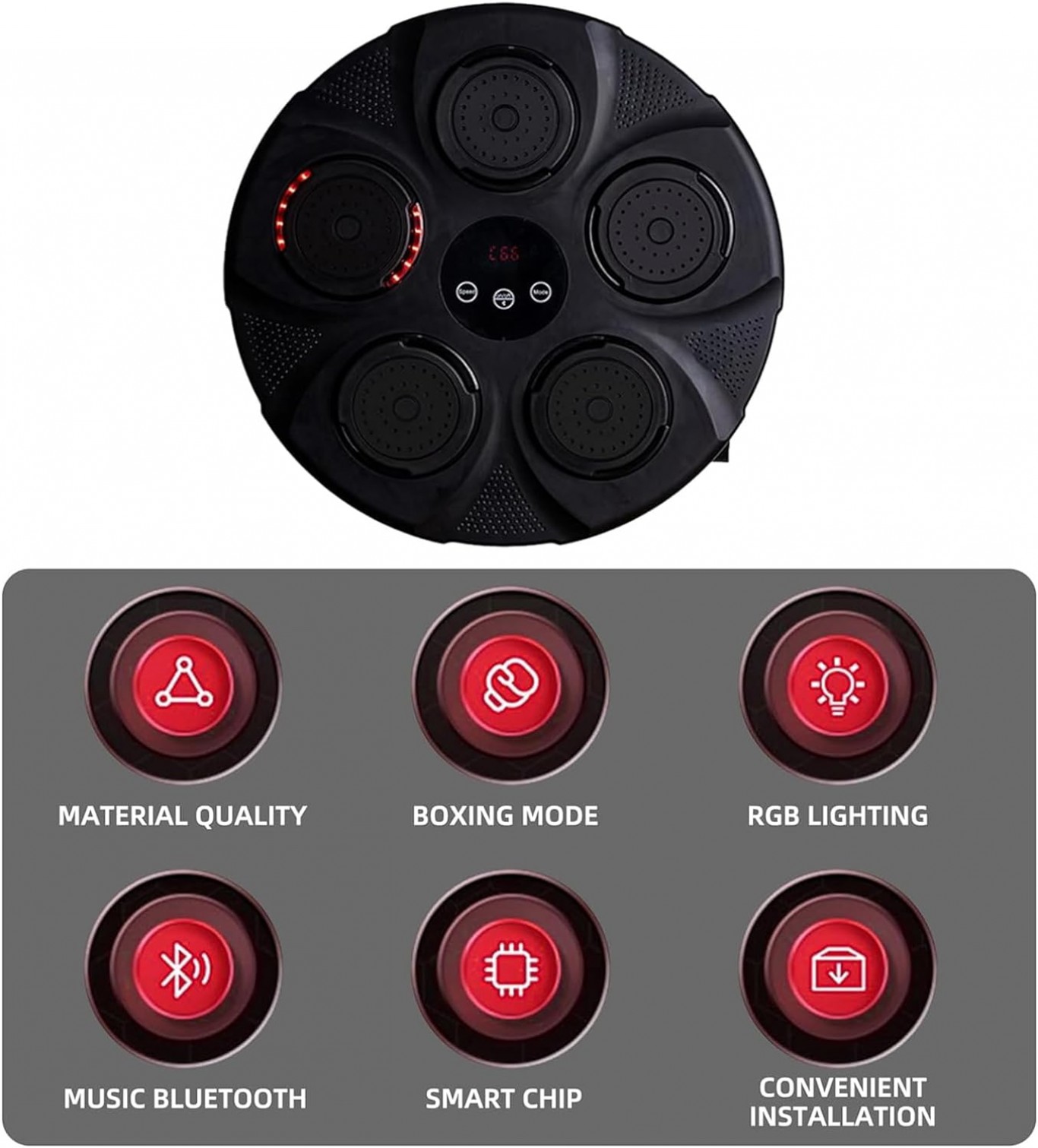 QJB10 Επιτοίχια Συσκευή Προπόνησης Πυγμαχίας με Bluetooth, Smart Music Boxing Machine QJB10 Επιτοίχια Συσκευή Προπόνησης Πυγμαχίας με Bluetooth, Smart Music Boxing Machine