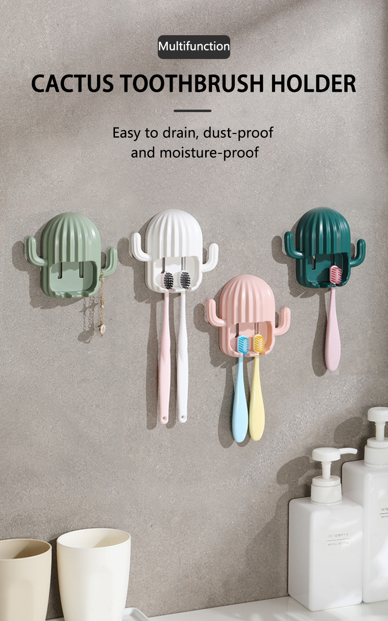 Επιτοίχια Βάση για Οδοντόβουρτσα σε Σχήμα Κάκτου 10 x 9 cm Επιτοίχια Βάση για Οδοντόβουρτσα σε Σχήμα Κάκτου 10 x 9 cm