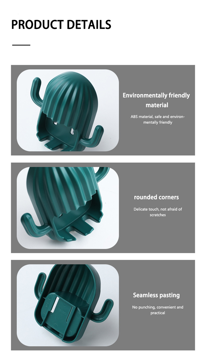 Επιτοίχια Βάση για Οδοντόβουρτσα σε Σχήμα Κάκτου 10 x 9 cm Επιτοίχια Βάση για Οδοντόβουρτσα σε Σχήμα Κάκτου 10 x 9 cm