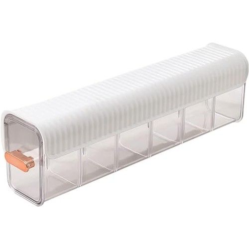 Επιτοίχιο Διαφανές Κουτί Aποθήκευσης 6 θέσεων Οργάνωσης Μπάνιου Κουζίνας σε Λευκό Χρώμα Επιτοίχιο Διαφανές Κουτί Aποθήκευσης 6 θέσεων Οργάνωσης Μπάνιου Κουζίνας σε Λευκό Χρώμα