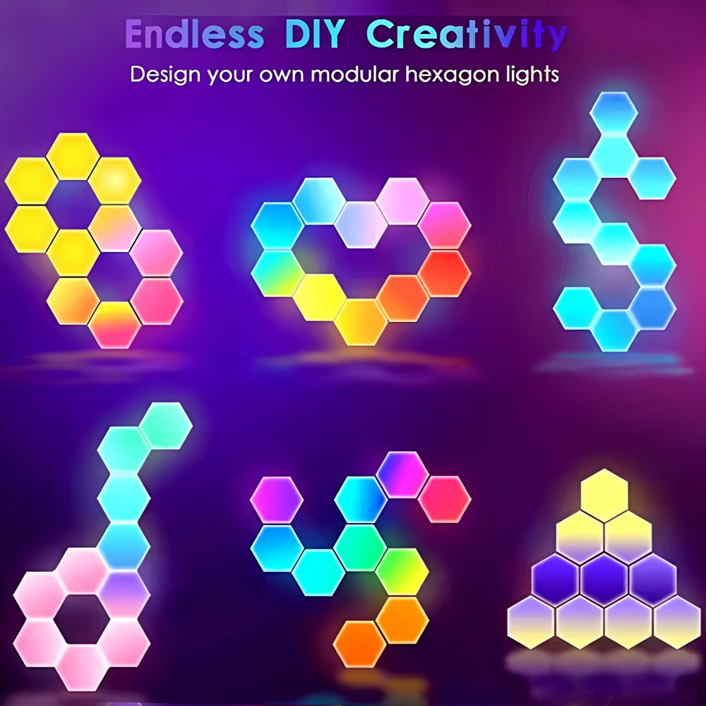 Επιτοίχιο Διακοσμητικό Φωτιστικό LED Wifi - RGB σε Εξάγωνο Σχήμα με Τηλεχειριστήριο, Ρυθμιζόμενα Χρώματα και Λειτουργία Μουσικής 10τμχ Tuya Λευκό Επιτοίχιο Διακοσμητικό Φωτιστικό LED Wifi - RGB σε Εξάγωνο Σχήμα με Τηλεχειριστήριο, Ρυθμιζόμενα Χρώματα και Λειτουργία Μουσικής 10τμχ Tuya Λευκό