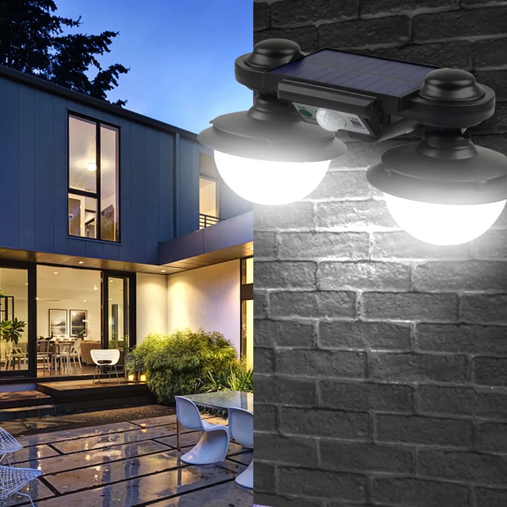 Επιτοίχιο Διπλό Ηλιακό Φωτιστικό Φανάρι 24W 120LED Ψυχρό Λευκό με Αισθητήρα Κίνησης και Τηλεχειριστήριο - AigoStar Επιτοίχιο Διπλό Ηλιακό Φωτιστικό Φανάρι 24W 120LED Ψυχρό Λευκό με Αισθητήρα Κίνησης και Τηλεχειριστήριο - AigoStar