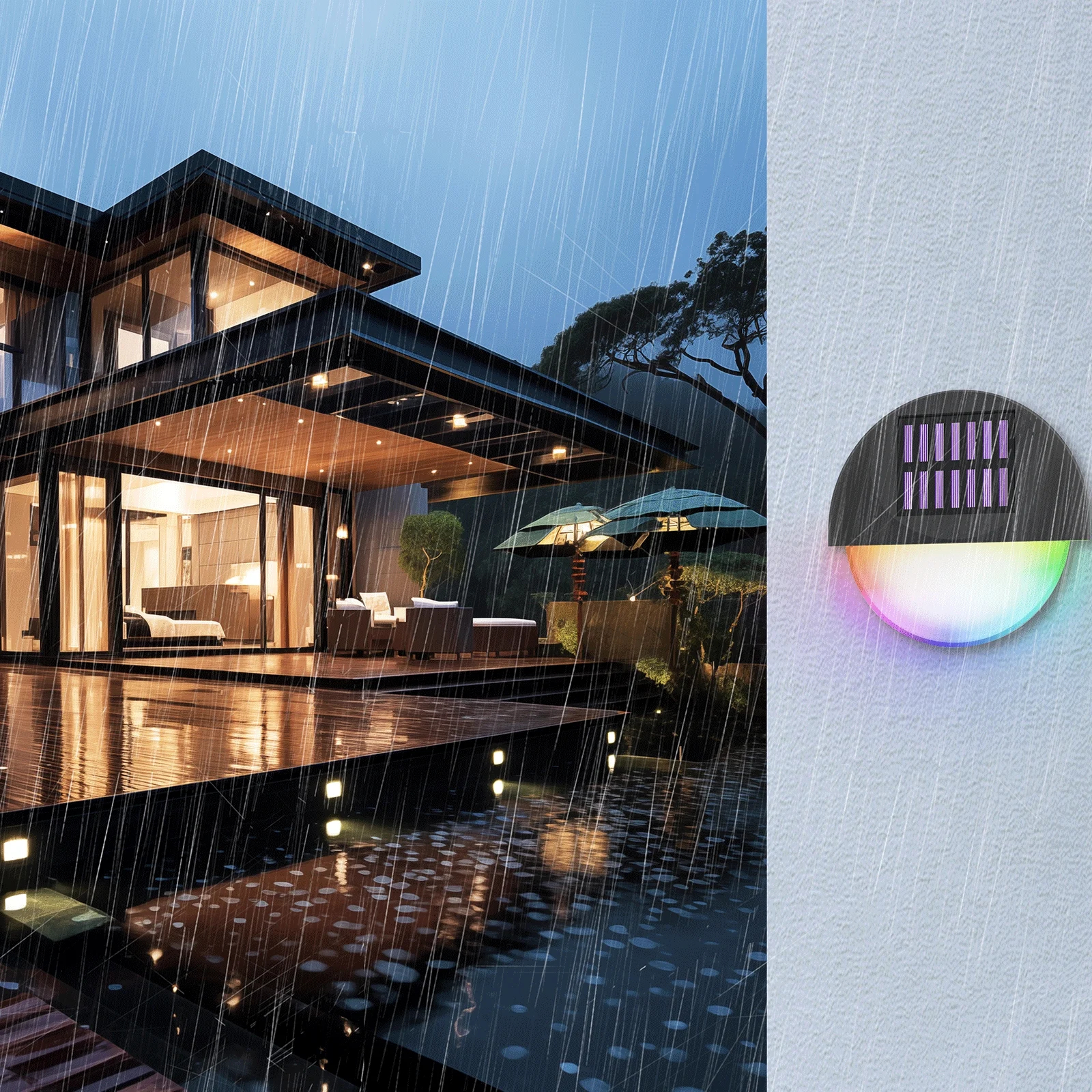 Επιτοίχιο LED Ηλιακό Φωτιστικό με RGB Φωτισμό & Προστασία IP44 9 x 4 x 8.5 cm Επιτοίχιο LED Ηλιακό Φωτιστικό με RGB Φωτισμό & Προστασία IP44 9 x 4 x 8.5 cm