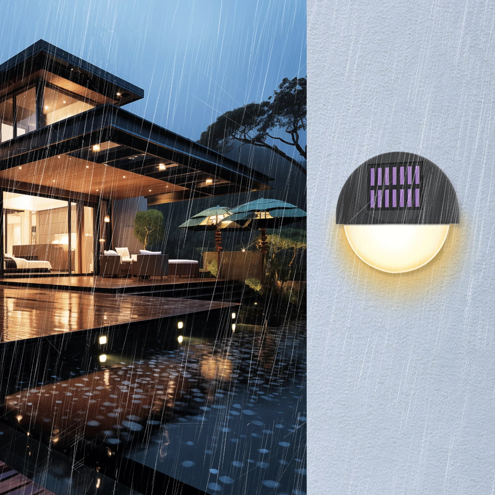 Επιτοίχιο LED Ηλιακό Φωτιστικό με Θερμό Λευκό Φωτισμό & Προστασία IP44 9 x 4 x 8.5 cm Επιτοίχιο LED Ηλιακό Φωτιστικό με Θερμό Λευκό Φωτισμό & Προστασία IP44 9 x 4 x 8.5 cm