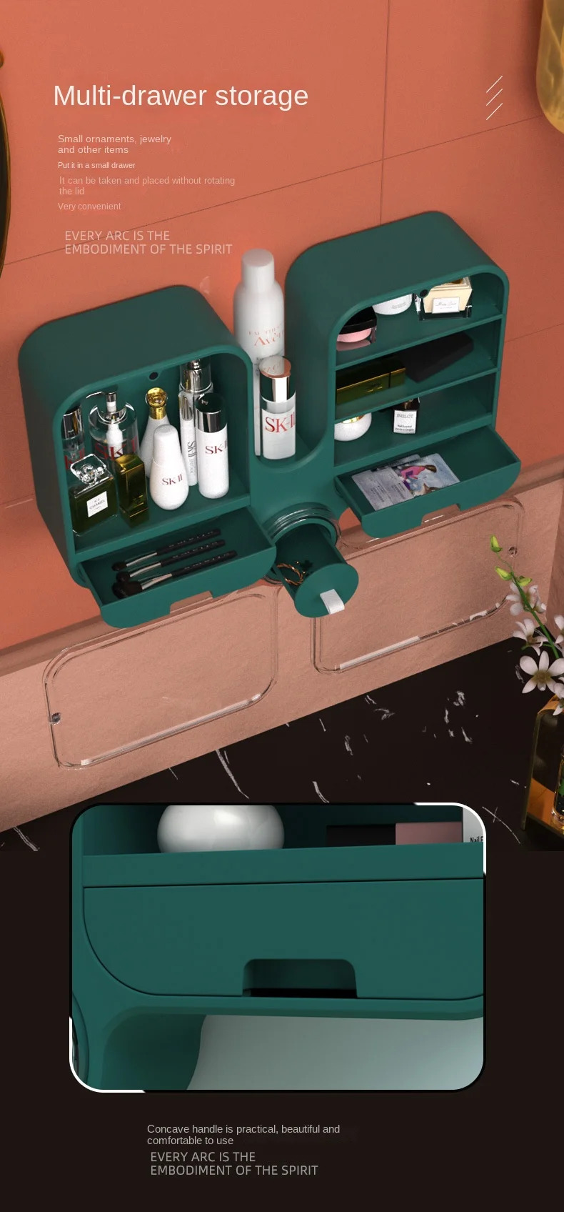 Επιτοίχιο Ντουλάπι 2 Χώρων με Ράφια & 3 Συρτάρια Αποθήκευσης Επιτοίχιο Ντουλάπι 2 Χώρων με Ράφια & 3 Συρτάρια Αποθήκευσης