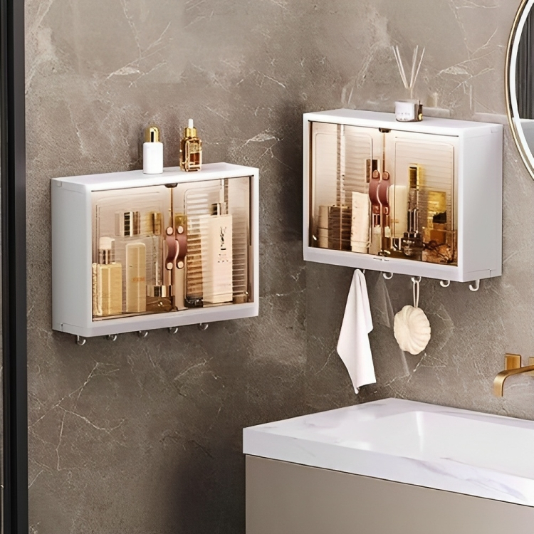 Επιτοίχιο Ντουλάπι Αποθήκευσης Μπάνιου με Μαγνητικό Κλείσιμο και 5 Γατζάκια - 45 x 32 x 13 cm Επιτοίχιο Ντουλάπι Αποθήκευσης Μπάνιου με Μαγνητικό Κλείσιμο και 5 Γατζάκια - 45 x 32 x 13 cm