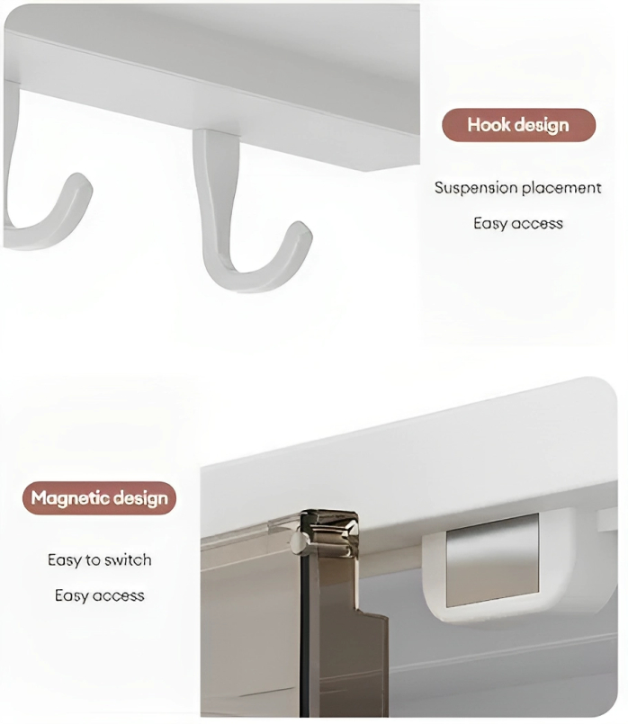 Επιτοίχιο Ντουλάπι Αποθήκευσης Μπάνιου με Μαγνητικό Κλείσιμο και 5 Γατζάκια - 45 x 32 x 13 cm Επιτοίχιο Ντουλάπι Αποθήκευσης Μπάνιου με Μαγνητικό Κλείσιμο και 5 Γατζάκια - 45 x 32 x 13 cm