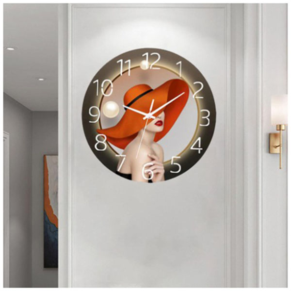 Επιτοίχιο Στρογγυλό Ρολόι με Λεπτοδείκτες- Σχέδιο Γυναίκα με Καπέλο 30cm Επιτοίχιο Στρογγυλό Ρολόι με Λεπτοδείκτες- Σχέδιο Γυναίκα με Καπέλο 30cm