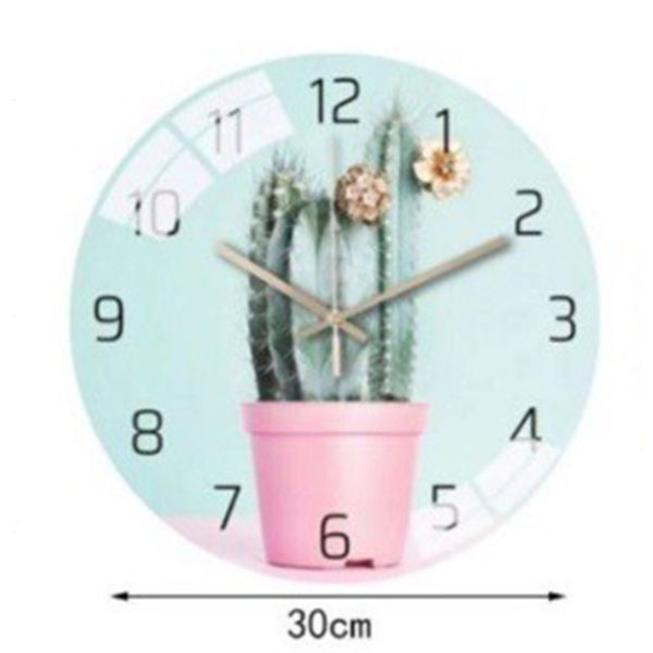 Επιτοίχιο Στρογγυλό Ρολόι με Λεπτοδείκτες- Σχέδιο Κακτάκι σε Γλάστρα 30cm Επιτοίχιο Στρογγυλό Ρολόι με Λεπτοδείκτες- Σχέδιο Κακτάκι σε Γλάστρα 30cm