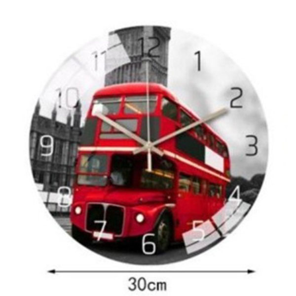 Επιτοίχιο Στρογγυλό Ρολόι με Λεπτοδείκτες- Σχέδιο Λονδίνο 30cm Επιτοίχιο Στρογγυλό Ρολόι με Λεπτοδείκτες- Σχέδιο Λονδίνο 30cm