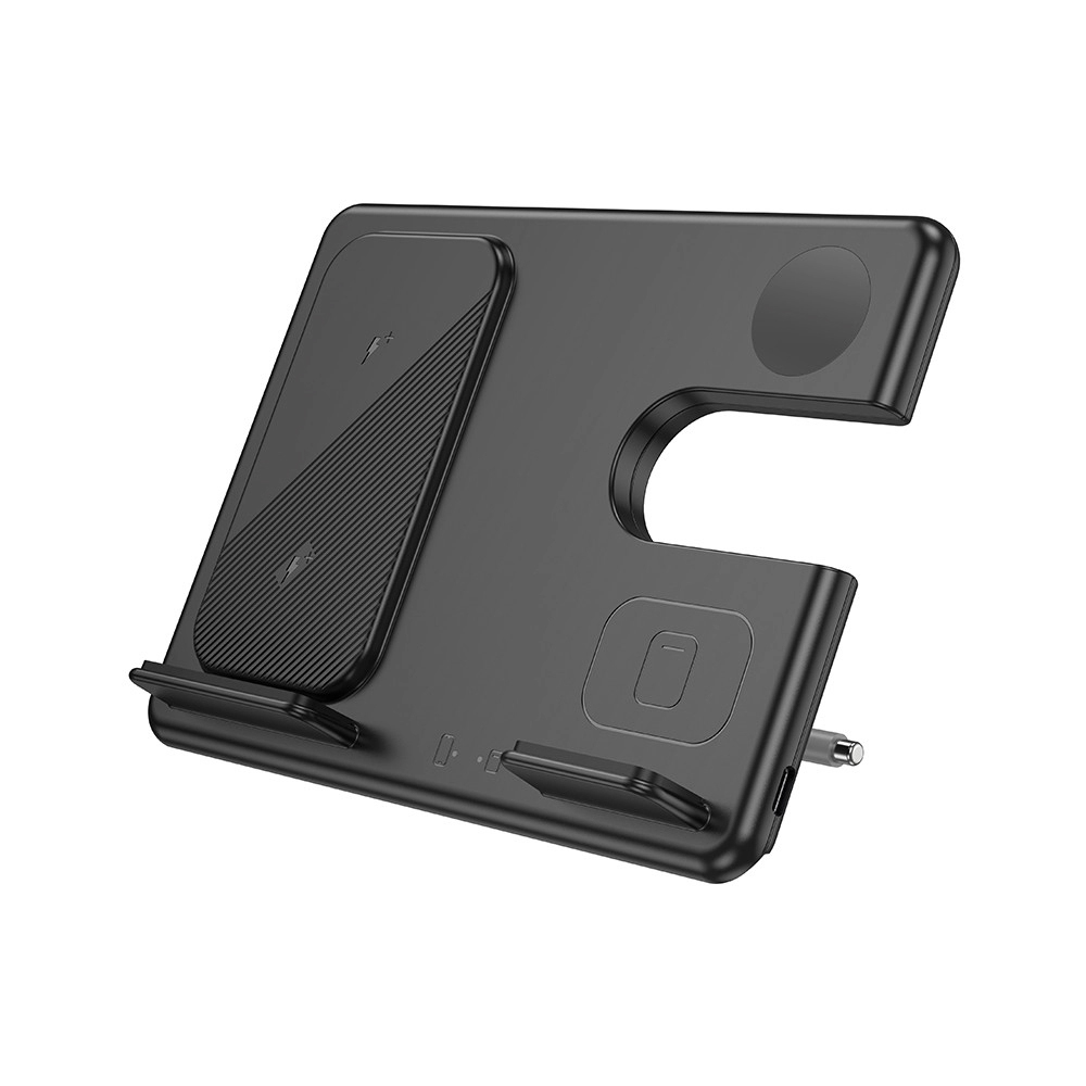 Επιτραπέζια Αναδιπλούμενη Βάση Φόρτισης 3 σε 1 3A 15W με Κάθετη Φόρτιση 3 Συσκευών και Ρυθμιζόμενο Βραχίωνα Hoco Μαύρη Επιτραπέζια Αναδιπλούμενη Βάση Φόρτισης 3 σε 1 3A 15W με Κάθετη Φόρτιση 3 Συσκευών και Ρυθμιζόμενο Βραχίωνα Hoco Μαύρη